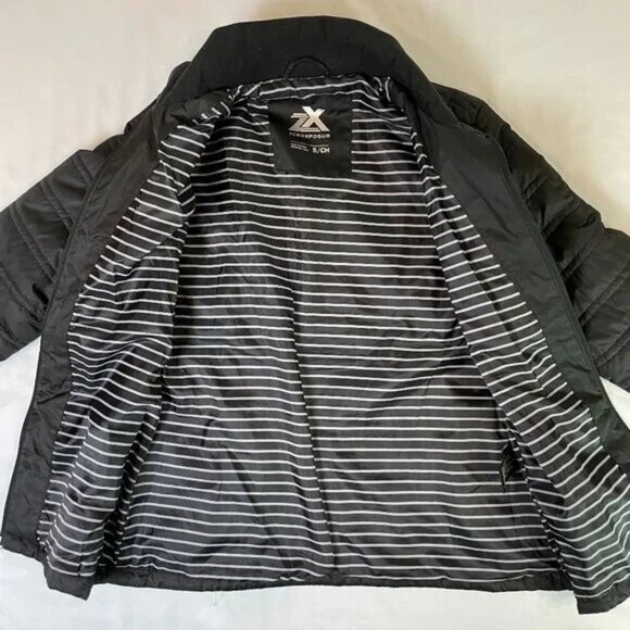 ZeroXposur Black Puffer Jacket Quilted Funnel Neck Flannel Lined Size S - Picture 4 of 13